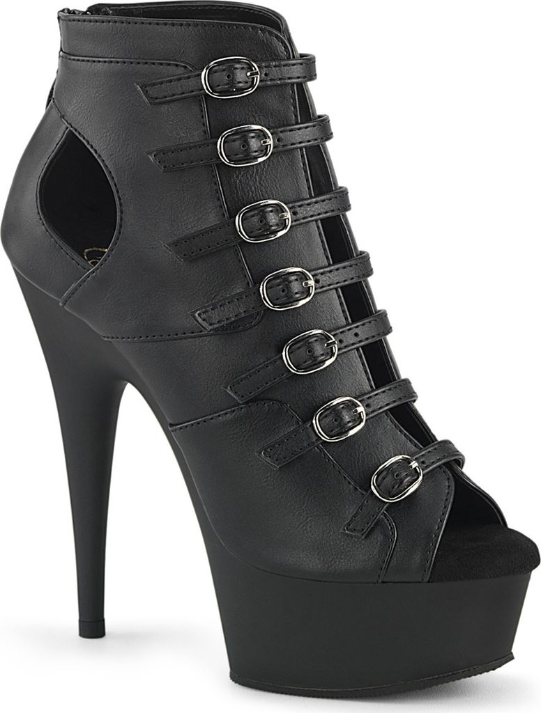 DELIGHT-600-11 Damen Booties von Pleaser, Schwarz Matt , EU 37, US 7