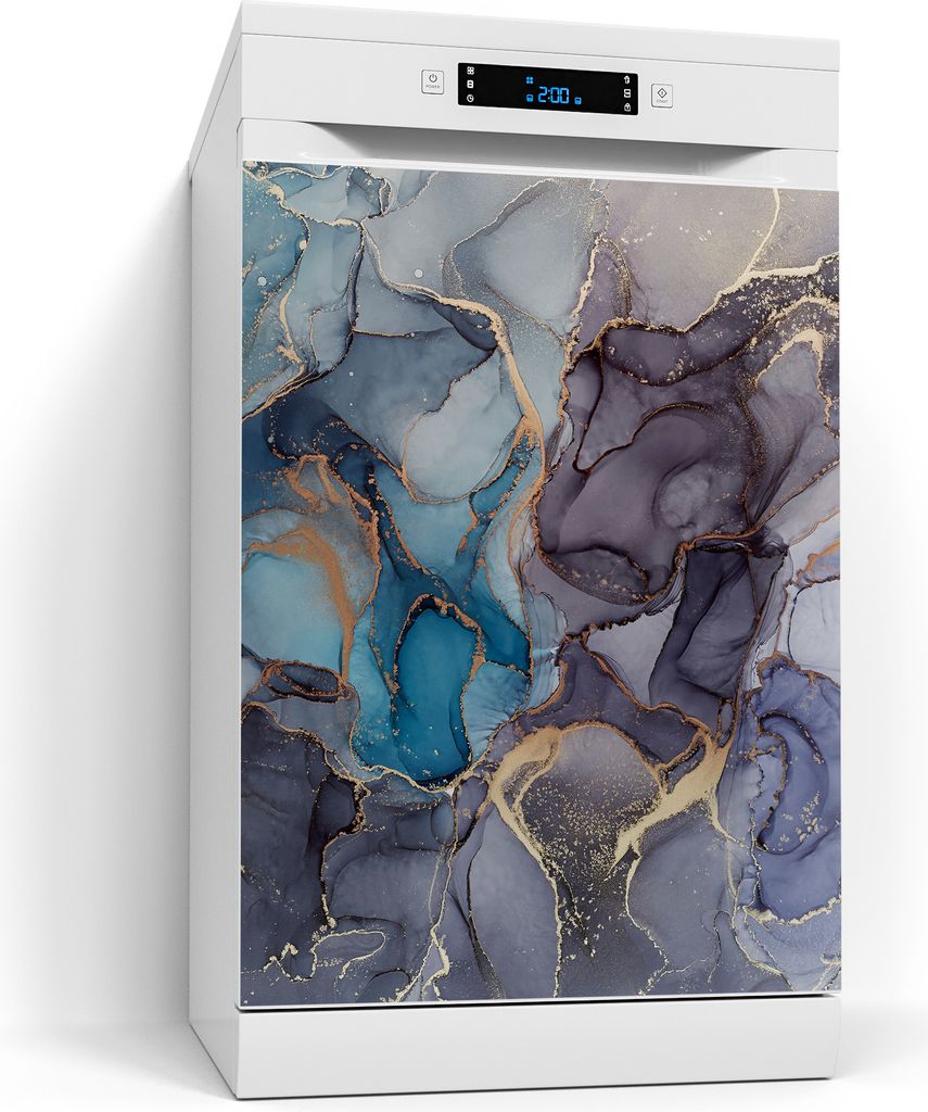 DEQORI Magnetmatte Spülmaschine beschreibbar 60x80 cm 'Stilvoller Tinteneffekt' Magnetfolie