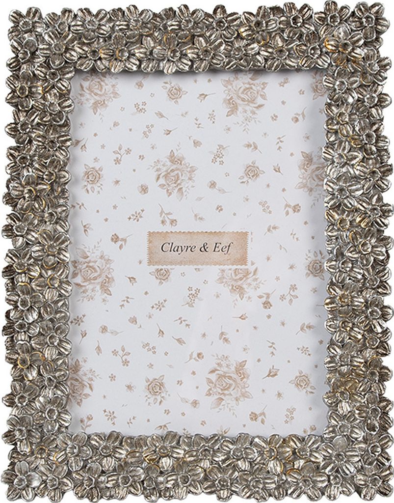 Clayre & Eef Bilderrahmen 13x18 cm Silberfarbig Kunststoff Produktbild 