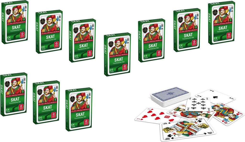 10er Set ASS Altenburger Skatkarten in Faltschachtel, Produktbild 