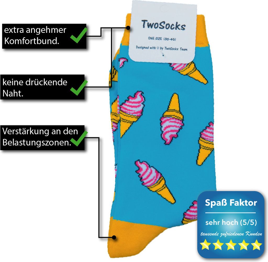 TwoSocks lustige Socken - Eis Socken, Motivsocken für Damen Produktbild 5