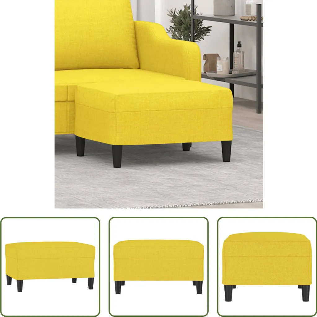 Sgabello Giallo Chiaro in Tessuto 70x55x41 cm | Comfort Living Store