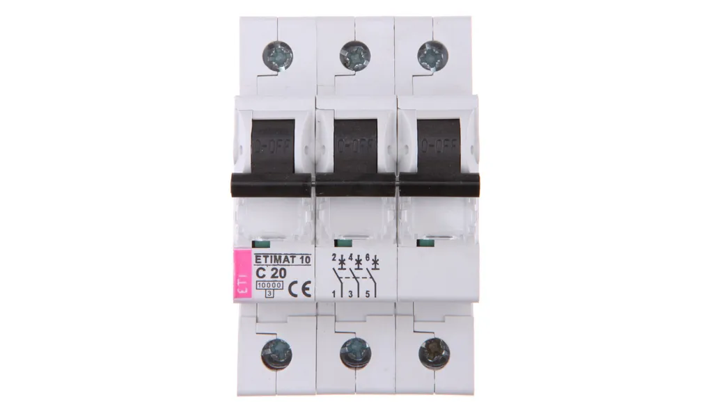 Disjoncteur 3P C 20A 10kA ETIMAT10 002135717 - Protection ETI
