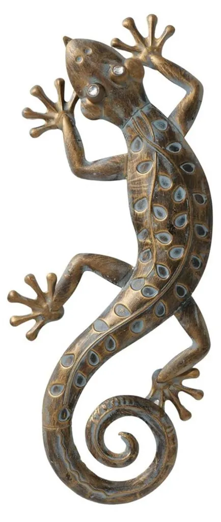 Décoration murale lézard en relief figurine brune pour intérieur chic