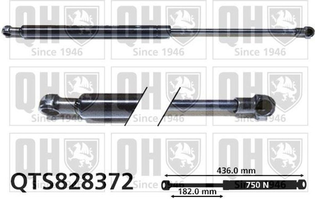 QUINTON HAZELL QTS828372 Gasfeder Heckklappendämpfer für RENAULT Clio IV Grandtour (KH) 436mm