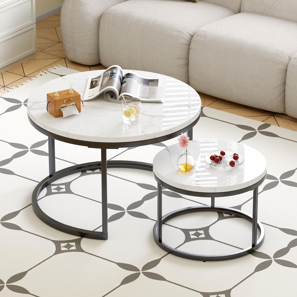 MODFU Runder Couchtisch,Satztische,2-in-1 Produktbild 