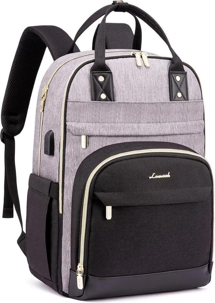 LOVEVOOK Sac à dos Ordinateur Portable 15.6 Pouces Gris Imperméable