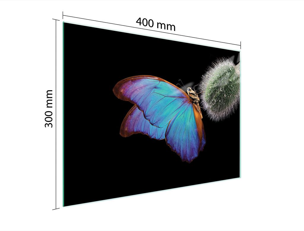 Schneidebrett Herdabdeckplatte Multiglasschneidplatte 40x30 cm Schmetterling Bunt