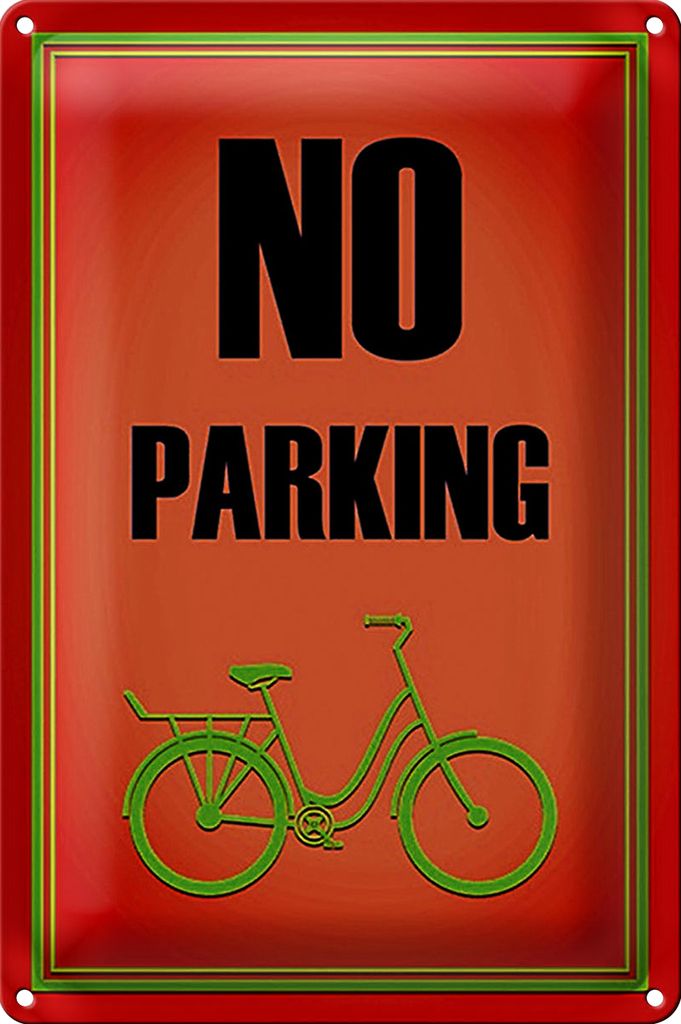 Blechschild Parken 18x12cm Fahrrad no parking