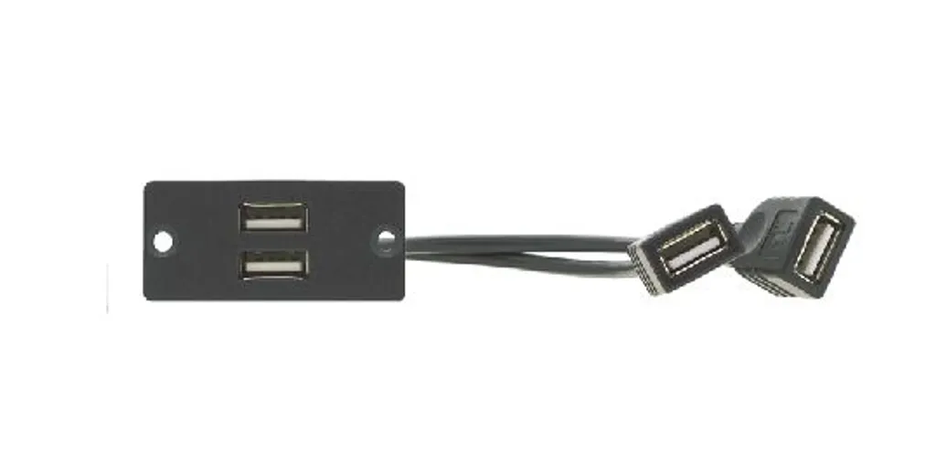 Insert Mural WU-2AA B Kramer : Double USB pour Éliminer les Câbles