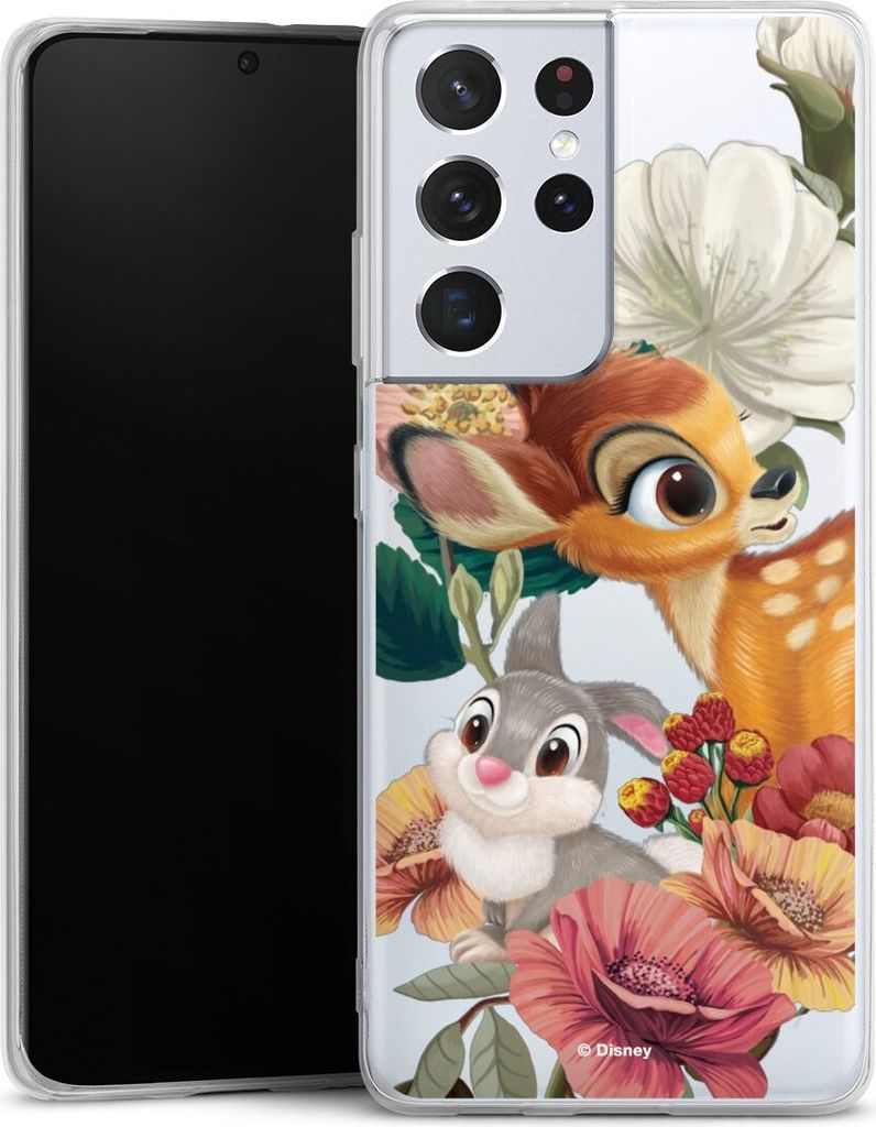DeinDesign Handyhülle für Samsung Galaxy S21 Ultra 5G Silikon Hülle Case Smartphone Schutzhülle Bambi Disney Klopfer