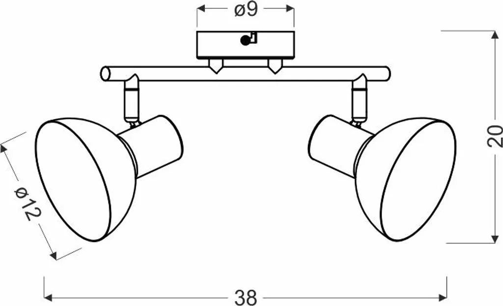 Plafonnier DISO Noir 92-63427 - Solution Éclairage pour Petits Espaces