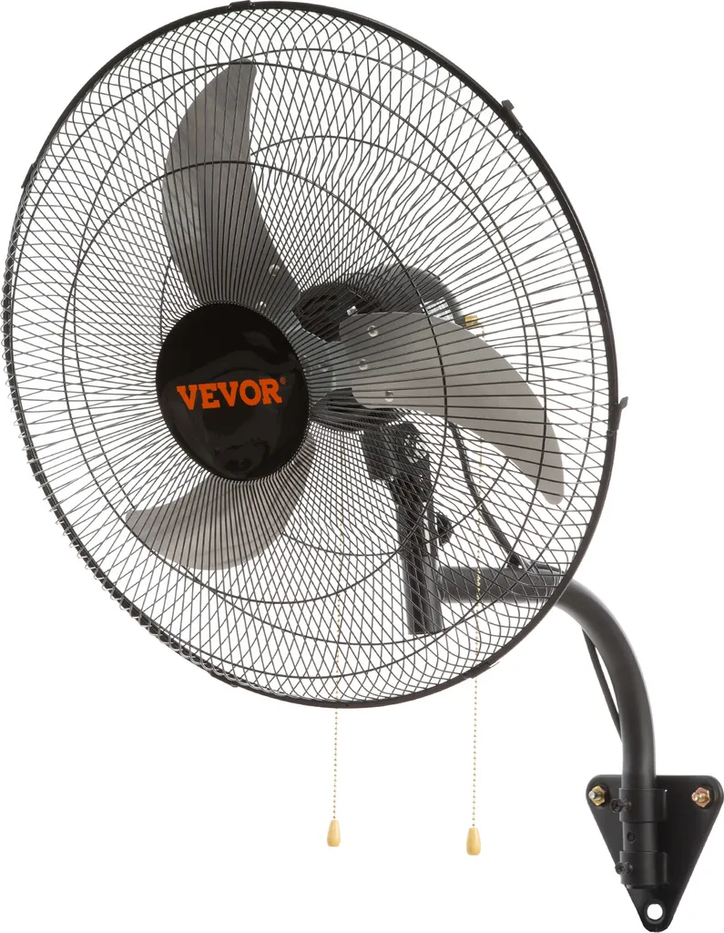 Ventilateur Mural 4650 CFM Haute Performance Noir avec 3 Vitesses Pro