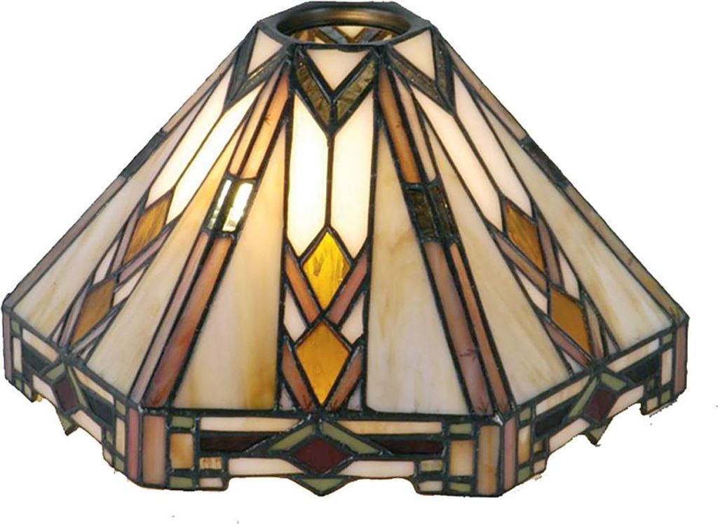 Clayre & Eef Lampenschirm Tiffany 26x22x15 cm Beige Braun Glas