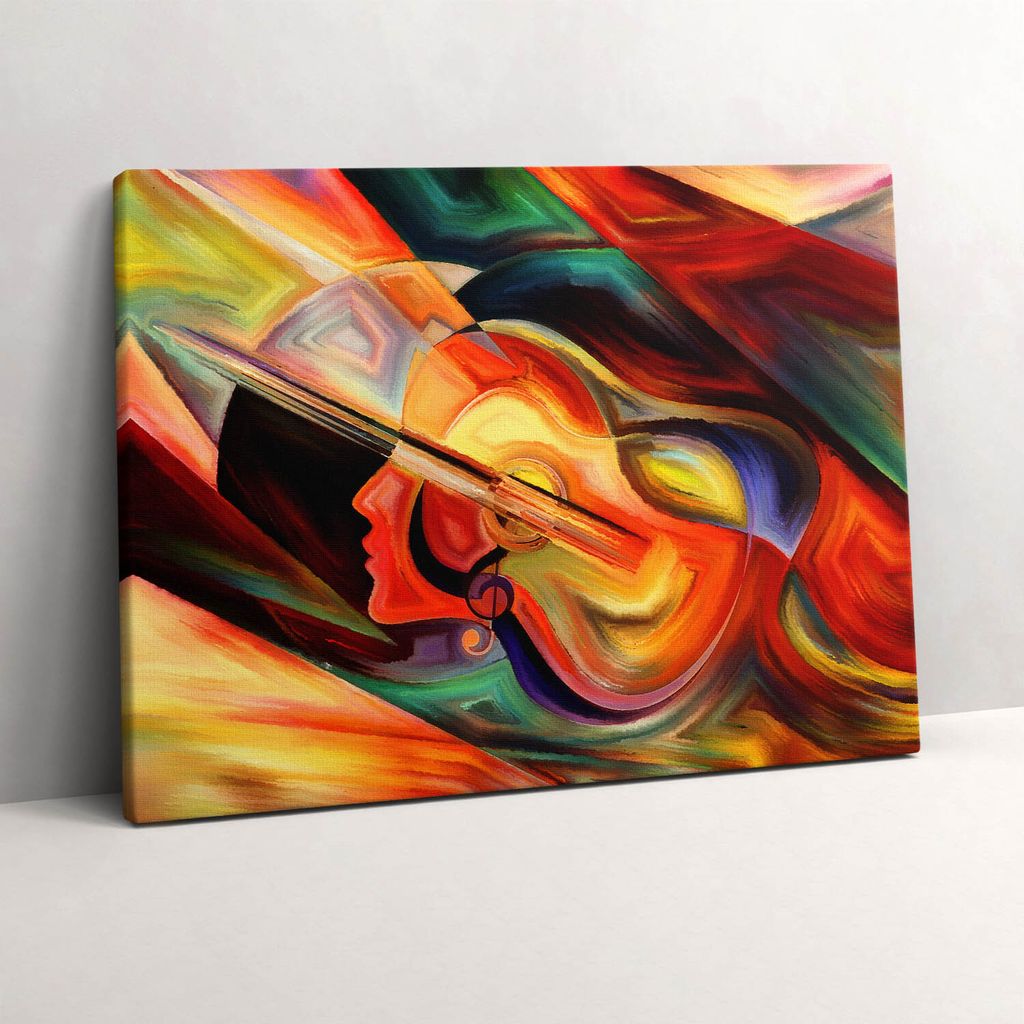 Kunst - gemalter abstrakter Frauenkopf – Leinwandbild Wandbild – 80x60 cm – Leinwandbilder – Wandbilder – Schlafzimmer – Flur