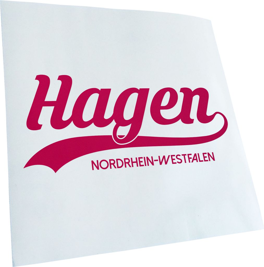 Kiwistar - Autoaufkleber - Hagen Nordrhein-Westfalen - Pink - 60x26cm - Aufkleber für Auto, Laptop, Fahrrad, LKW, Motorrad mehrfarbig JDM Decal Ra...