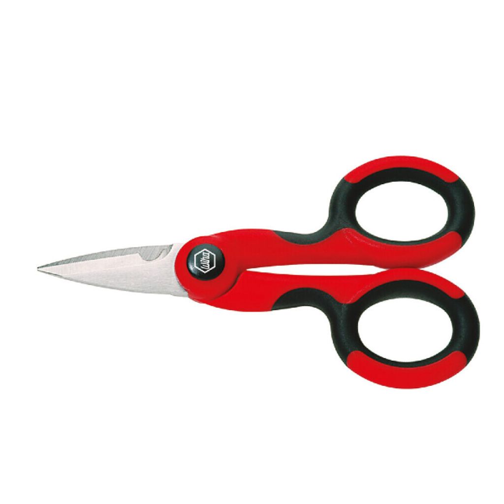 Wiha Handwerkerschere 145mmx5.3/4 Zoll mikroverzahnte Schneide VA mit 2-Komponenten-Hüllen - 29420