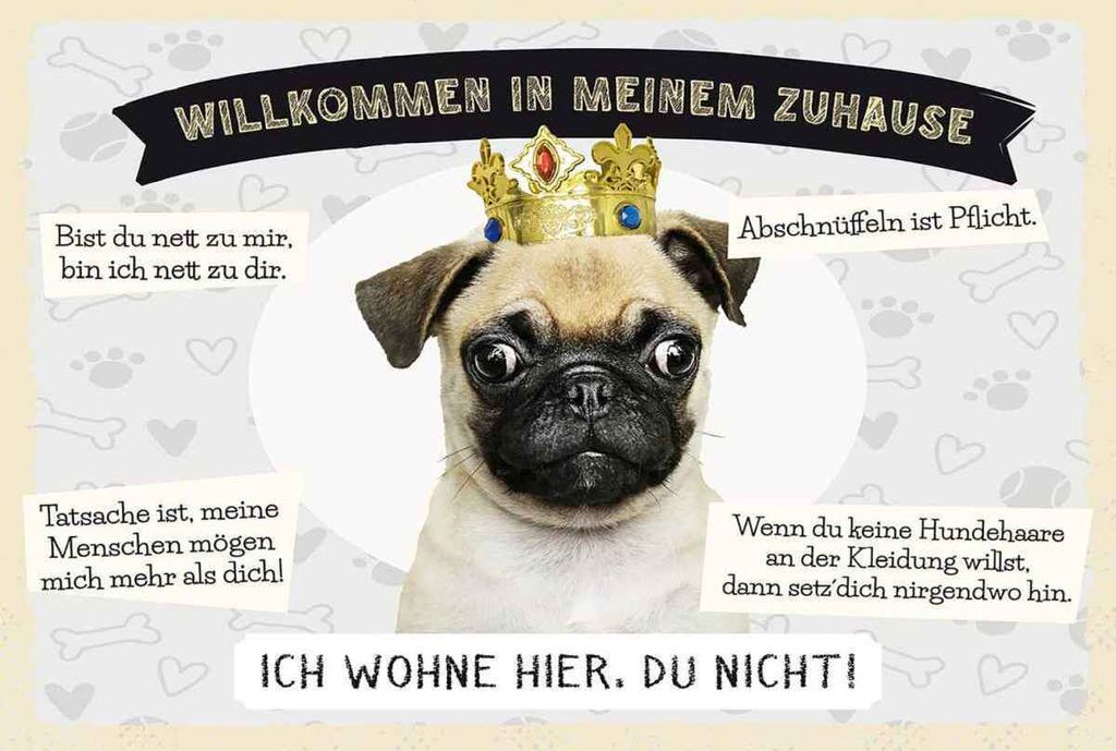 vianmo Holzschild 20x30 cm Tiere Mops willkommen wohne hier