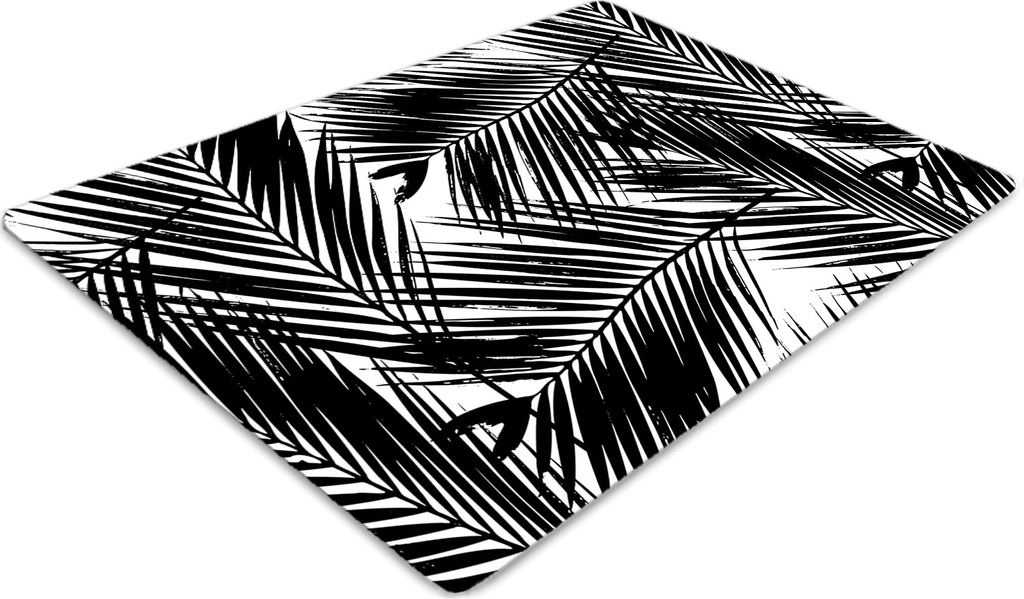 Stuhlunterlage Bürostuhlunterlage 120 cm x 90 cm Bodenmatte Bürostuhlunterlage - Schwarze Palmblätter