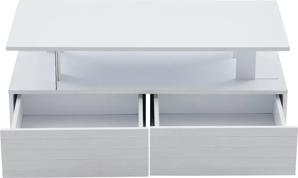 Table Basse de Salon Moderne avec LED Connectées et Double Rangement - 10