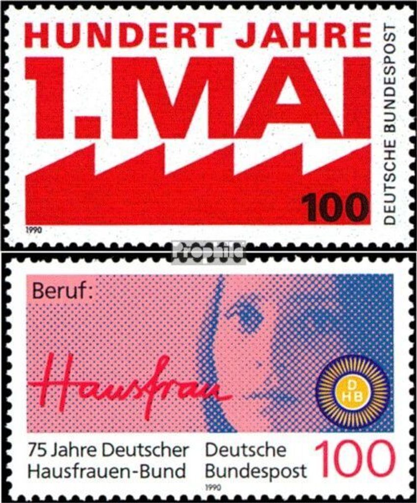 Briefmarken BRD (BR.Deutschland) 1990 Mi 1459,1460 (kompl.Ausgaben) gestempelt 100 Jahre Tag der Arbeit