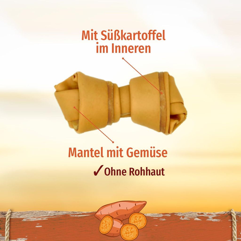 SmartBones Kauknochen Mini, Kausnack mit Süßkartoffel für kleine Hunde, 8 Stück