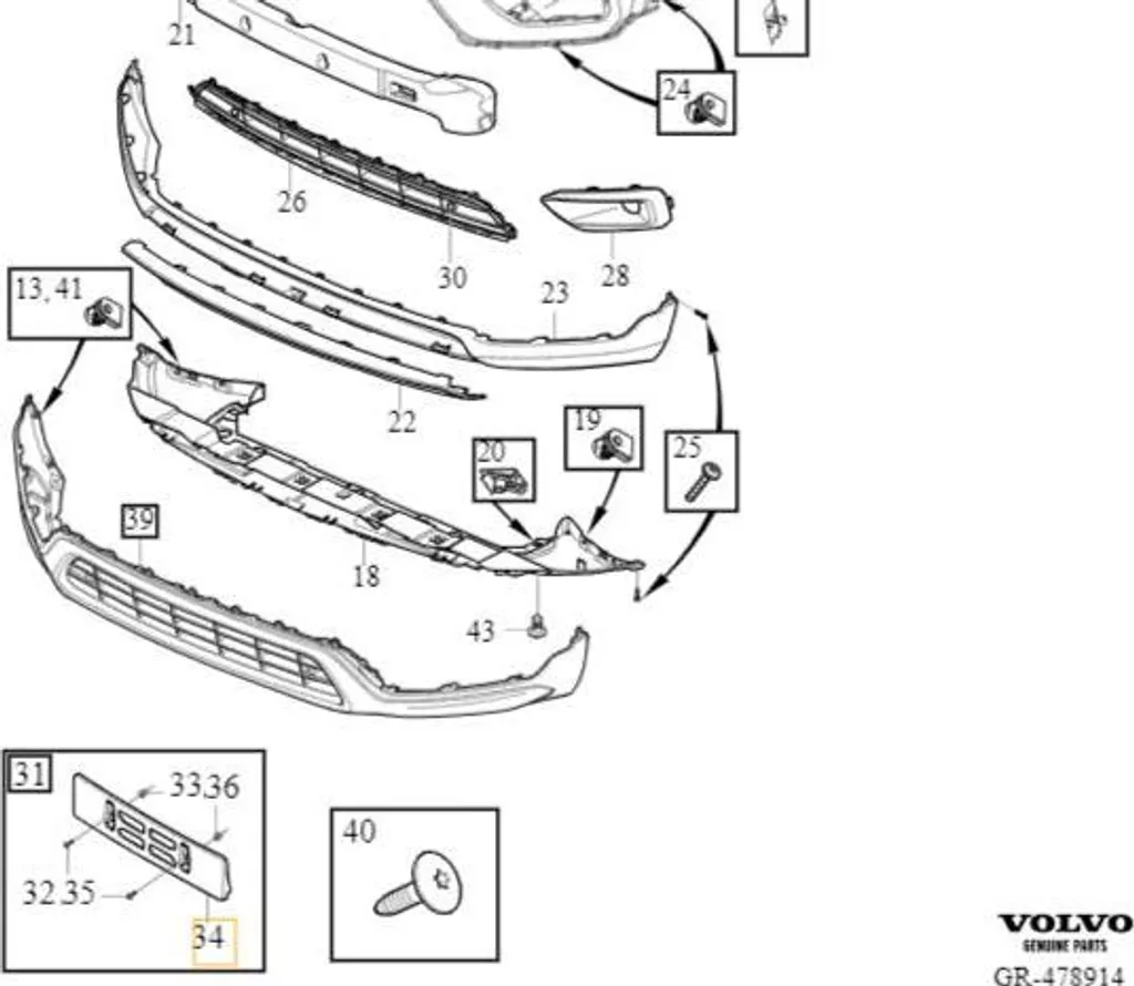Support Plaque Immatriculation pour Volvo XC40 - Idéal Remplacement Choc