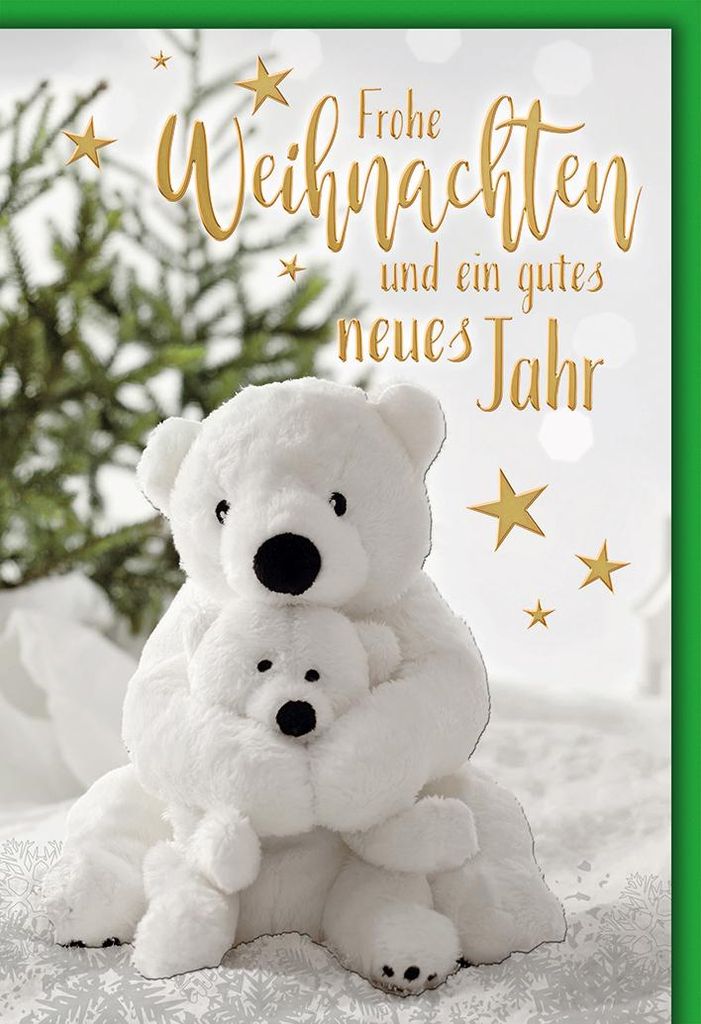 Weihnachten Eisbären Glückwunschkarte mit Umschlag