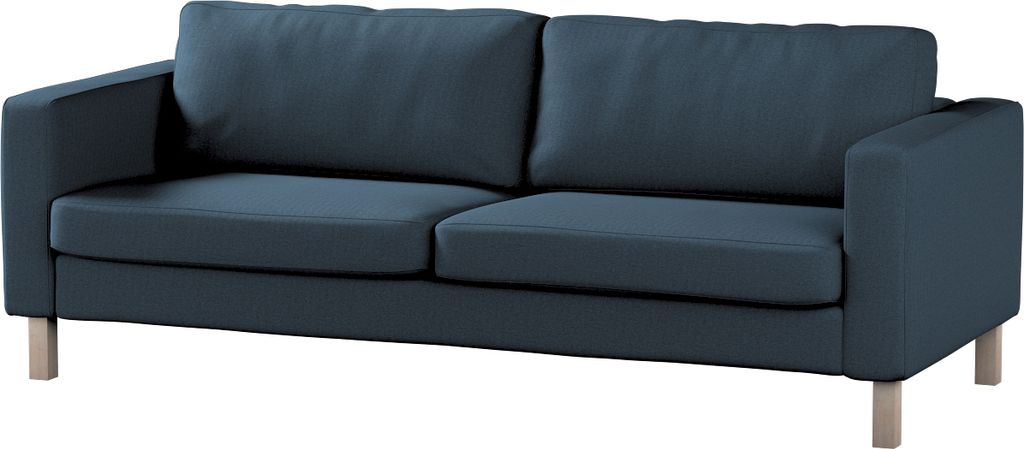 Dekoria Bezug für Karlstad 3-Sitzer Sofa nicht ausklappbar, kurz, Dunkelblau, Bezug für Karlstad