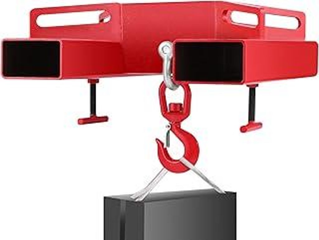 VEVOR 3T Haken Gabelstapler Haken Doppelte Gabel Design, 3000 kg Gabelstapler-Hebehaken Kohlenstoffstahl, 530 x 530 x 170 mm Gabelstapler Hebezeug ...