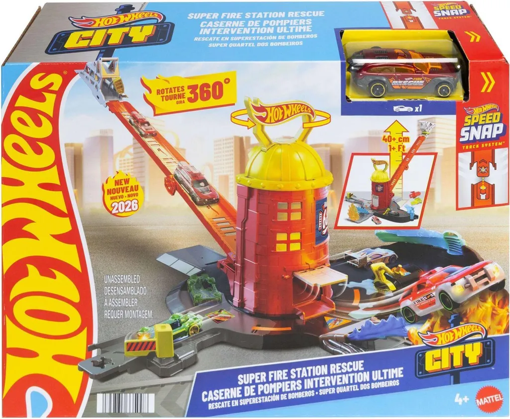 Mattel Hot Wheels City Super Caserne de Pompiers - Garage de Circuit