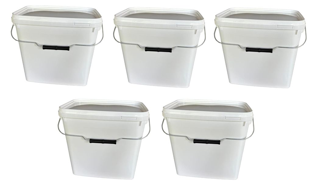 SILPLAST Eimer rechteckig mit Deckel 10L x 5 Produktbild 