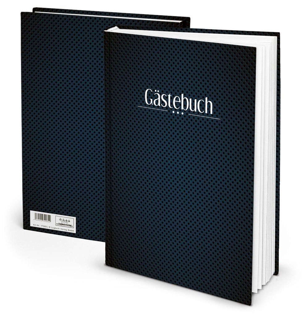 Edles Gästebuch DIN A4 klassisch dunkelblau schwarz - Geburtstag Hochzeit Behördeohne Metallecken