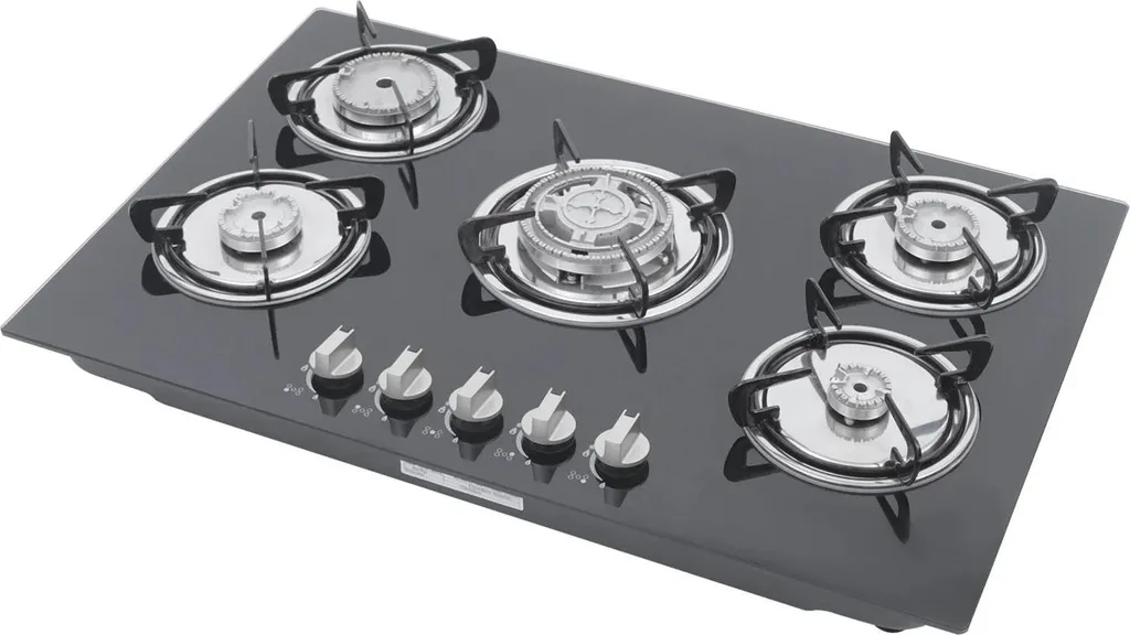 Grande plaque de cuisson gaz 5 foyers pour cuisine familiale et réception