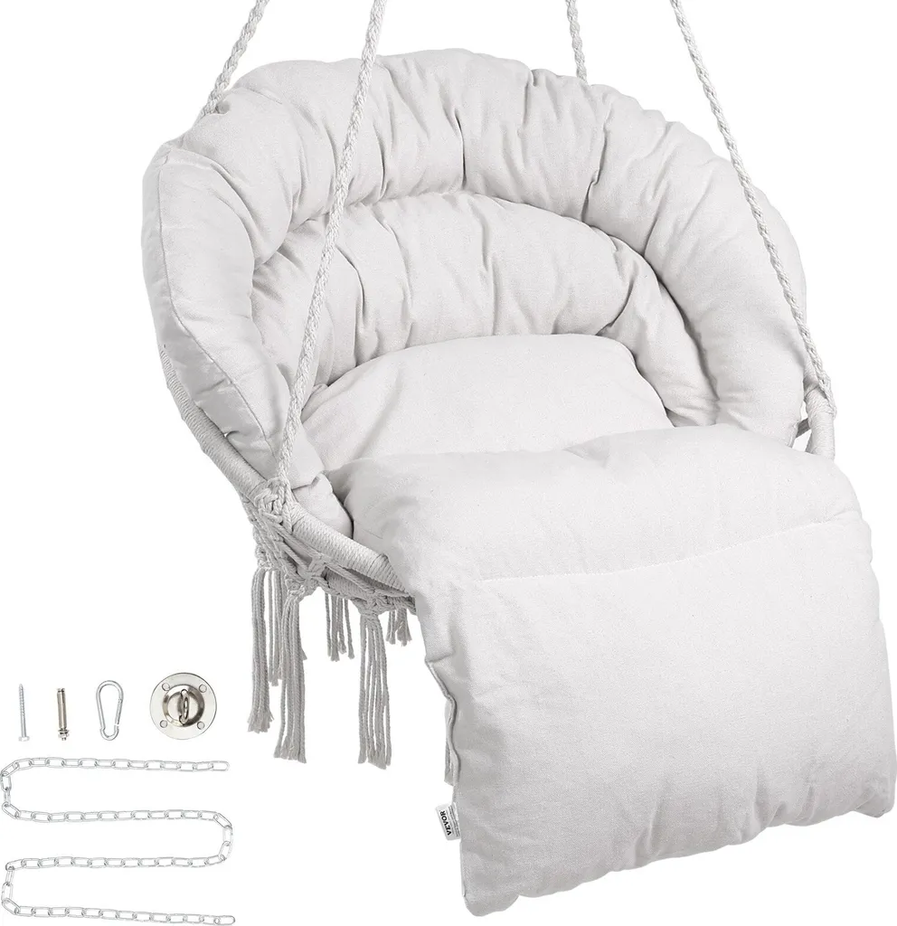 Fauteuil suspendu beige 800x625x1200mm - Chaise balançoire 150kg