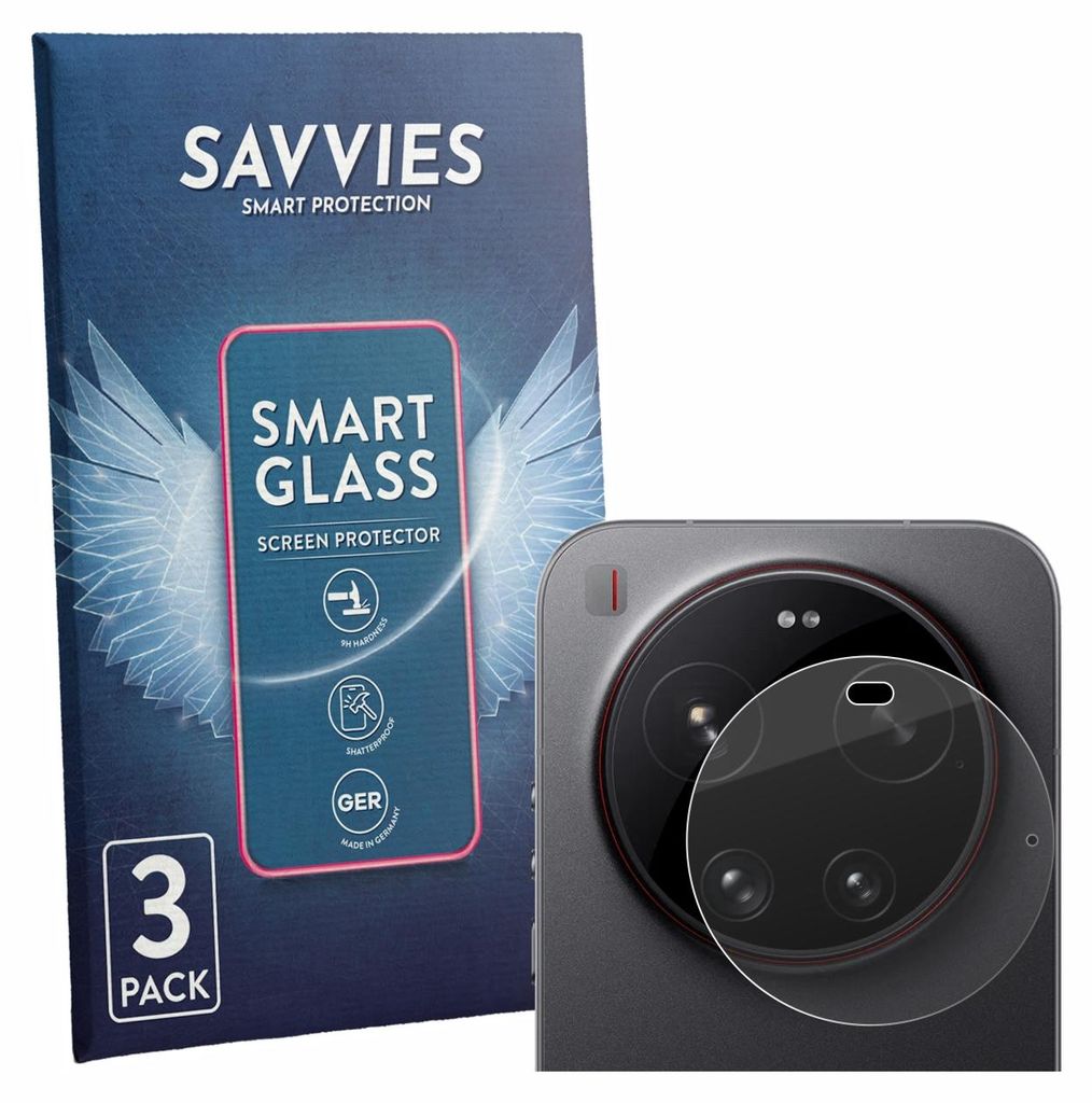 3x Savvies Schutzglas Folie für Xiaomi 17 Ultra (NUR Produktbild 