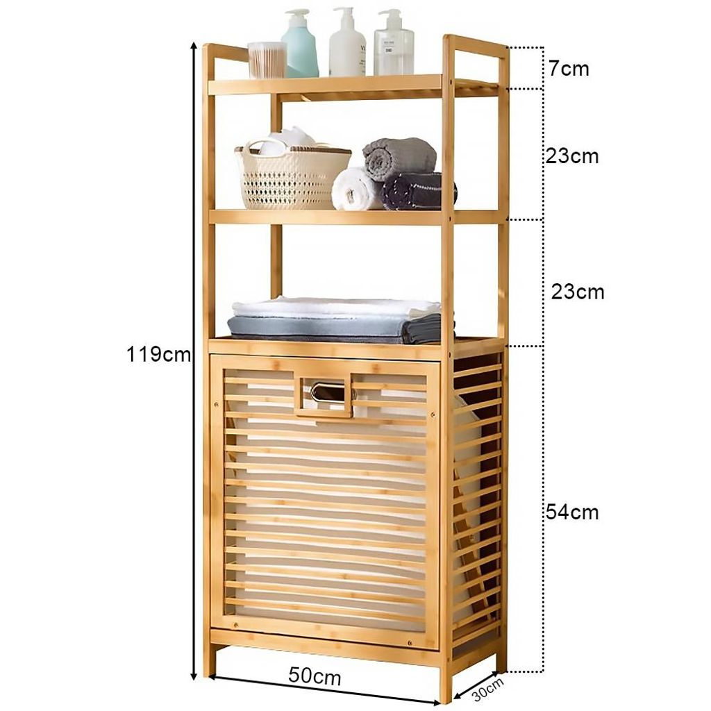 Wschekorb Wscheregal Regal Bambus schrank Badezimmer