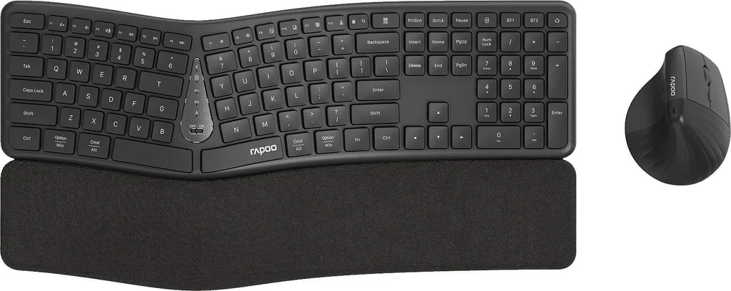 Pack Clavier Souris Ergonomique Rapoo 8810ME pour Multitâche Bureau