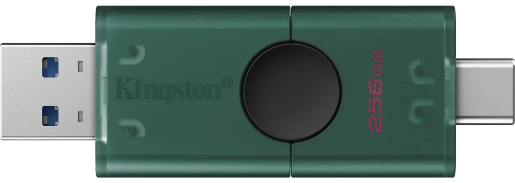 Clé USB Double Connectique Kingston 256GB USB-A et USB-C 3.2 Verte