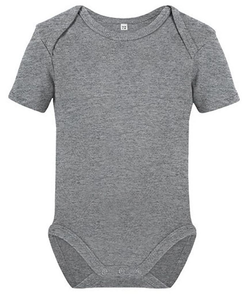 Link Kids Wear - "Bailey 01" Bodysuit für Baby, Baumwolle aus biologischem Anbau, kurzärmlig LT5427 (80) (Grau meliert)
