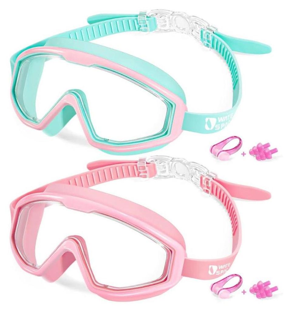Water Space Schwimmbrille, Kinder 3-15, Schwimmbrille, Panoramablick, Anti-Nebel, auslaufsicher, für Schwimmbad und Strand