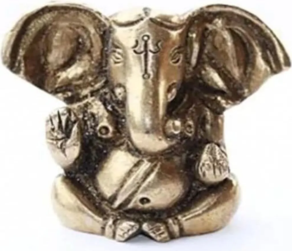 Appu Ganesh Miniature en Laiton 100g de 4,5 cm pour Autel et Déco