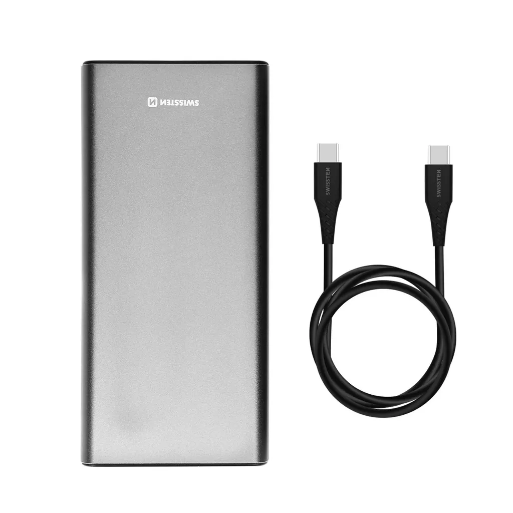 Powerbank 20 000 mAh Swissten aluminium - Charge rapide et design slim