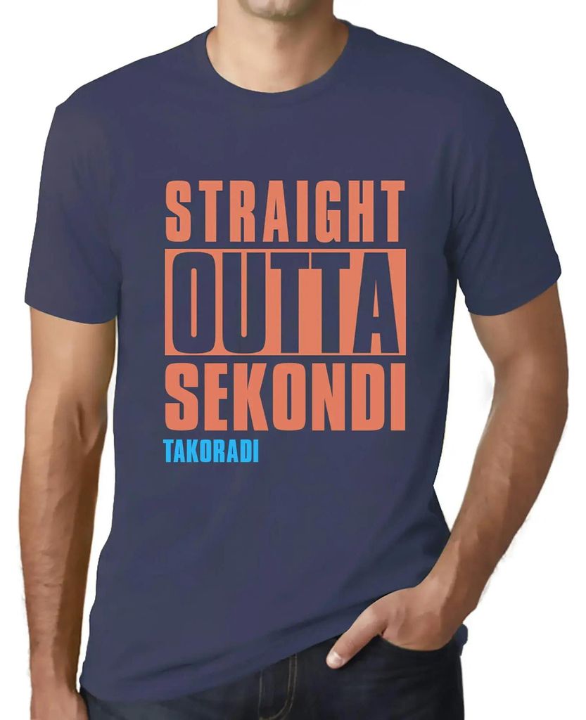 Herren Grafik T-Shirt Straight Outta Sekondi Takoradi Öko-Verantwortlich Vintage Jahrgang Kurzarm Lustige Druck Geburtstag Geschenk Mann