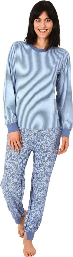 Damen Pflegeoverall langarm mit diagonalem Reißverschluss am Rücken und Bein 19127090838 ; blau , L