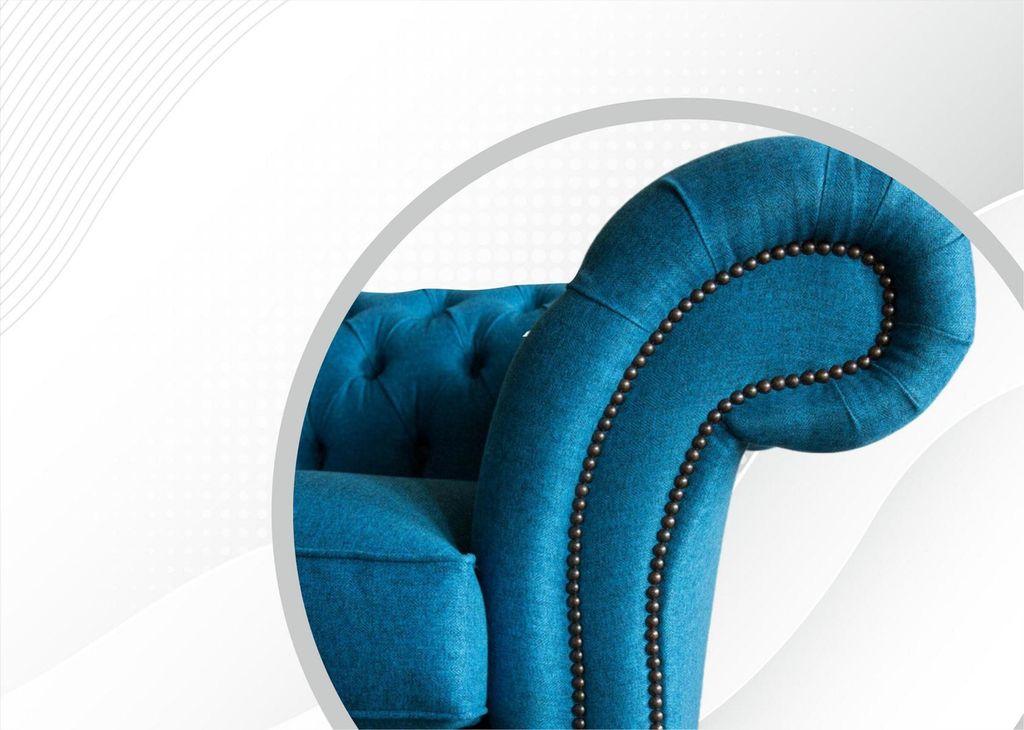 Chesterfield Sessel Fernseh Couch 1 Sitzer Sofa Textil Samt Ohrensessel Couchen