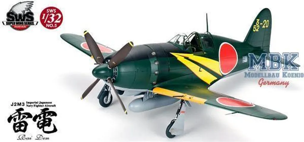 Maquette d'avion avec moteur détaillé J2M3 Raiden SWS05 au 1/32