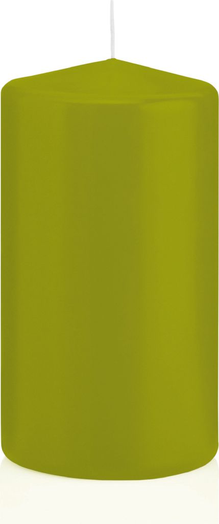 Stumpenkerzen mit Abbrandschutz Grün (Kerzen in Cellophan gewickelt) 100 x 60 mm 16 Stück für den sicheren Abbrand von Kerzen auf Adventskränze...