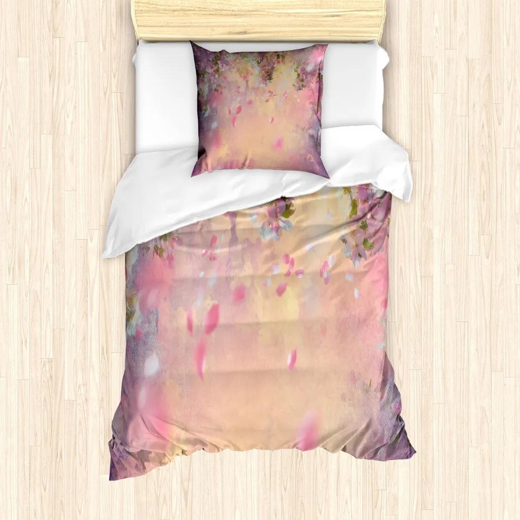 Set Copripiumino ABAKUHAUS Natur 135x200cm - Microfibra Giapponese Pesca