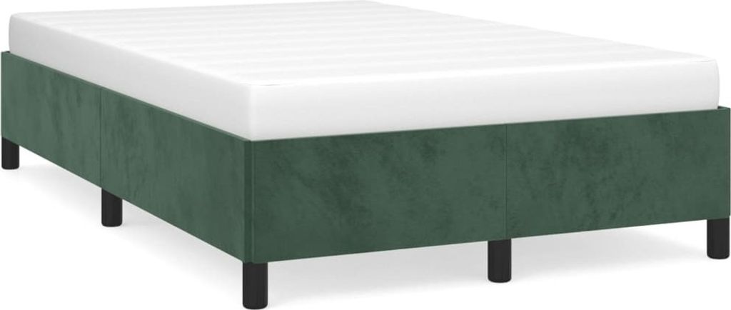 Bettgestell ohne Matratze Dunkelgrün 120x200 cm Samt